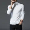 1pcs Hot Men's tops Men's Tops T-shirt Half Turtleneck High Collar High collar Pullover Warm White /Black / Gray